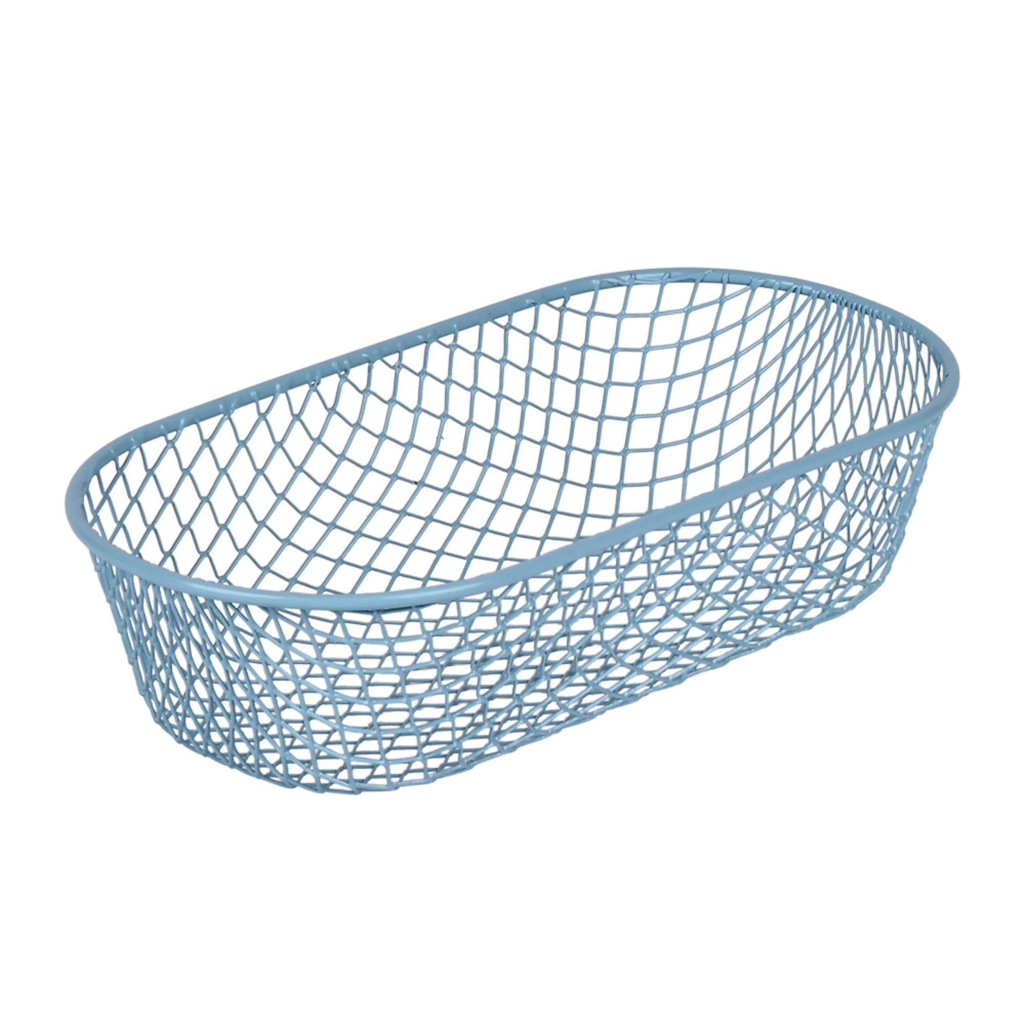 Фруктовница универсальная Stenson Sweet fruits металлическая сетчатая 19х4 см Голубой (R99900-R)