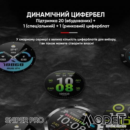 Смарт-часы Modfit Sniper Pro All водонепроницаемый Black (18175106) - фото 20