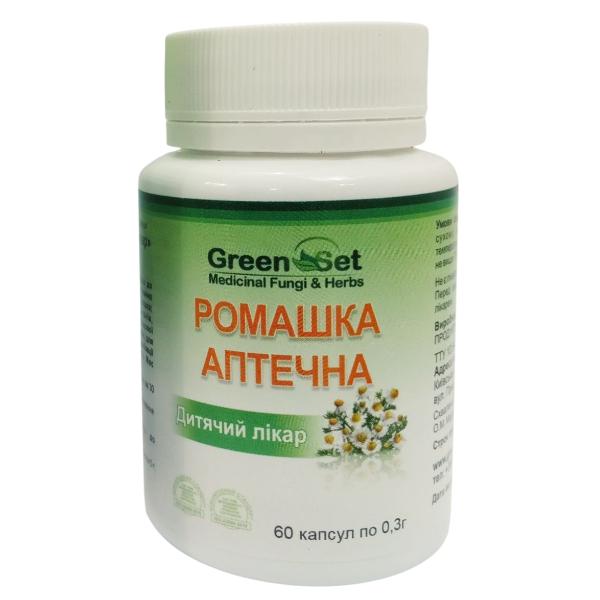 Добавка для улучшения работы кишечника Green Set Ромашка Аптечная Детский врач 60 капс. (000024002)