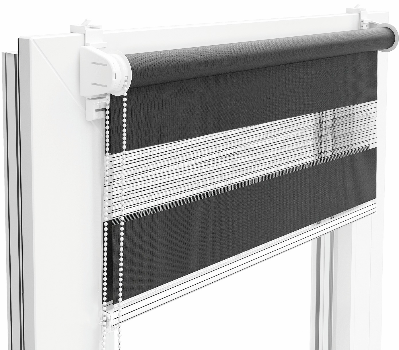 Ролета день-ночь TyulPan 62.5x170 см Тёмно-серый - фото 2