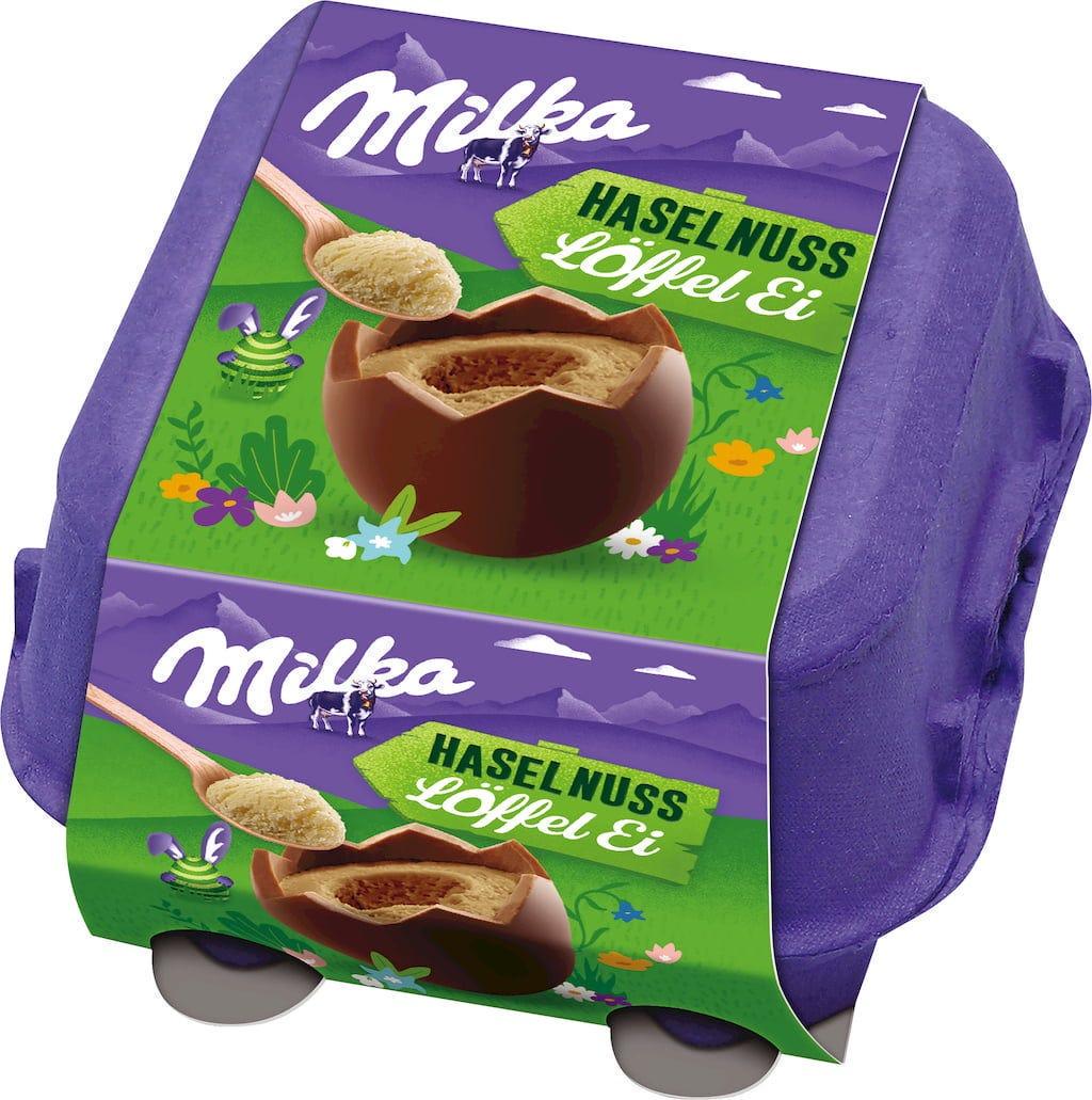 Набір шоколадних яєць Milka Löffel Ei Hazelnut Cream 136 г (2571953510)