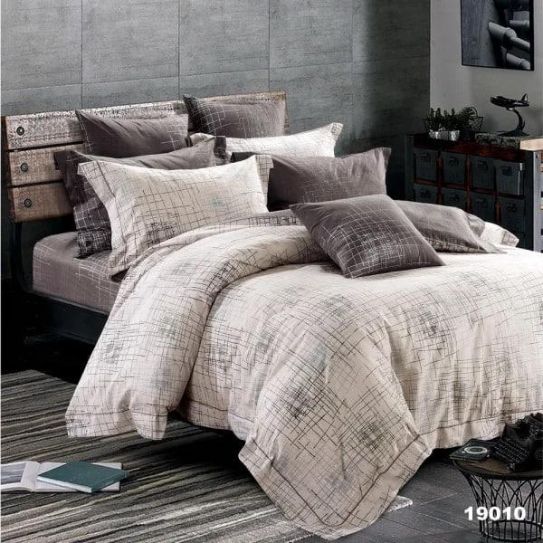 Комплект постельного белья Viluta 19010 с простыней на резинке евро 180х200х25 см (2142)