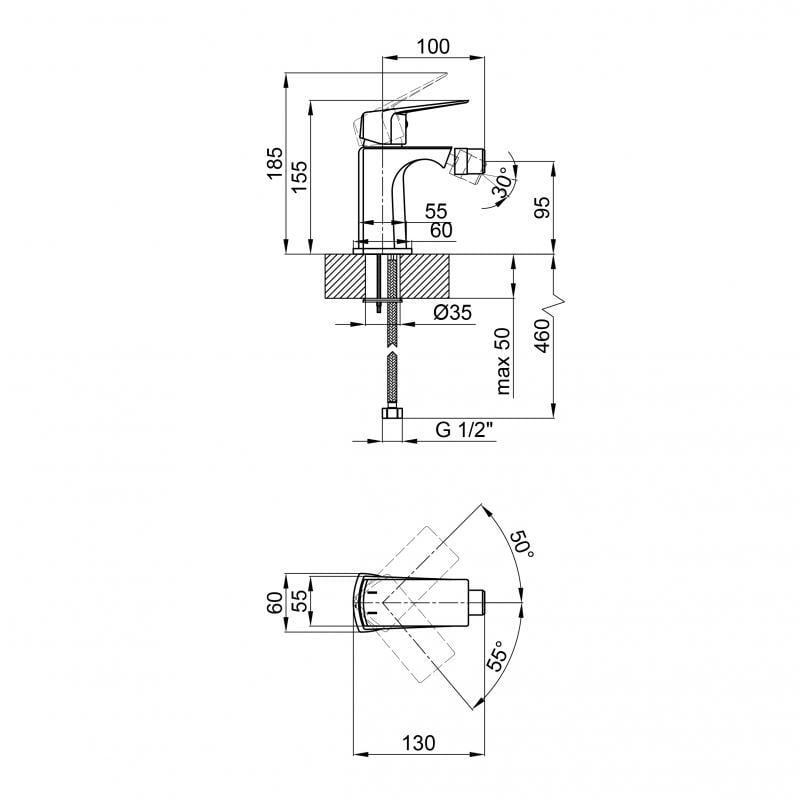 Змішувач для біде Q-tap Lodenice 2030101C (13488) - фото 2