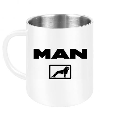 Кружка металлическая MAN 300 мл Белый - фото 1 Кружка металлическая MAN 300 мл Белый - фото 1
