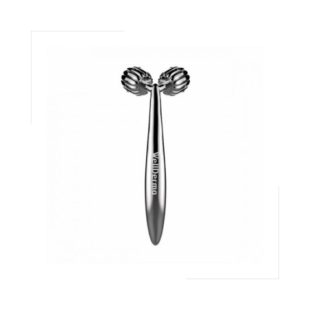 Масажер роликовий для подтяжки лица WellDerma Face Lifting Dark Silver Roller - фото 3