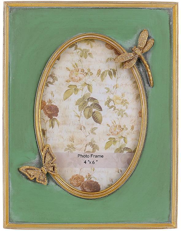 Фоторамка Tudor Стрекоза 10х15 см Зеленый с золотым