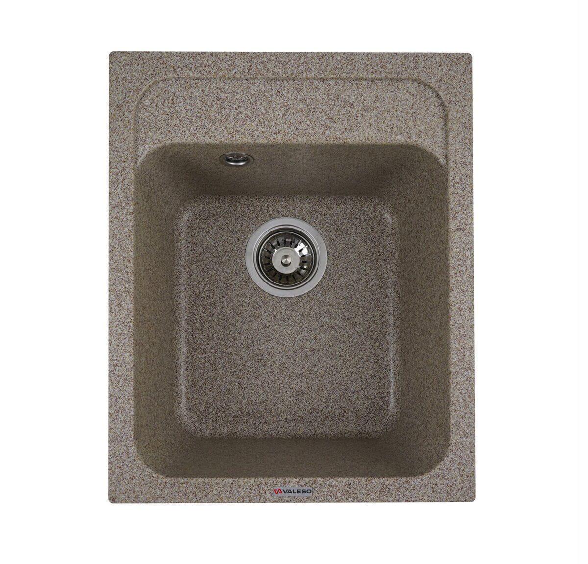 Мийка гранітна Valeso Korrado врізна прямокутна матова 400х500 мм Карамель