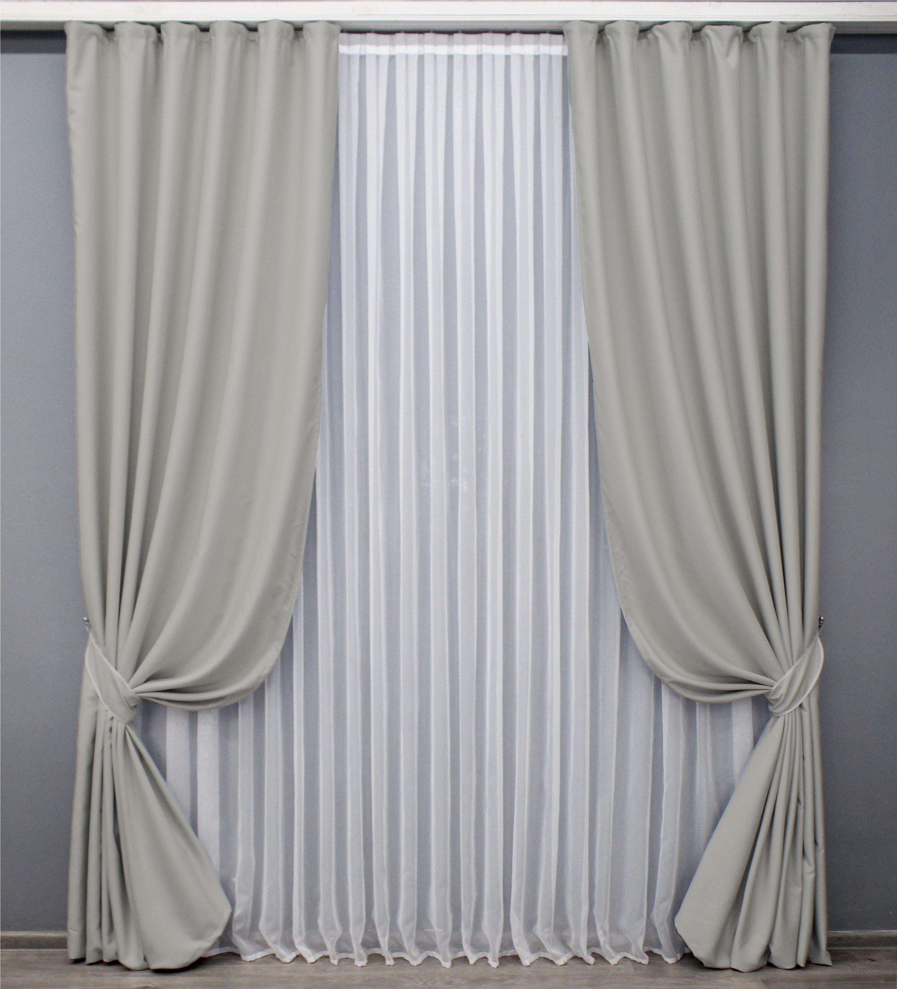 Комплект готовых штор VR-Textil Блэкаут Midnight №1670 100х290 см 2 шт. Светло-серый (31-760) - фото 1 Комплект готовых штор VR-Textil Блэкаут Midnight №1670 100х290 см 2 шт. Светло-серый (31-760) - фото 1