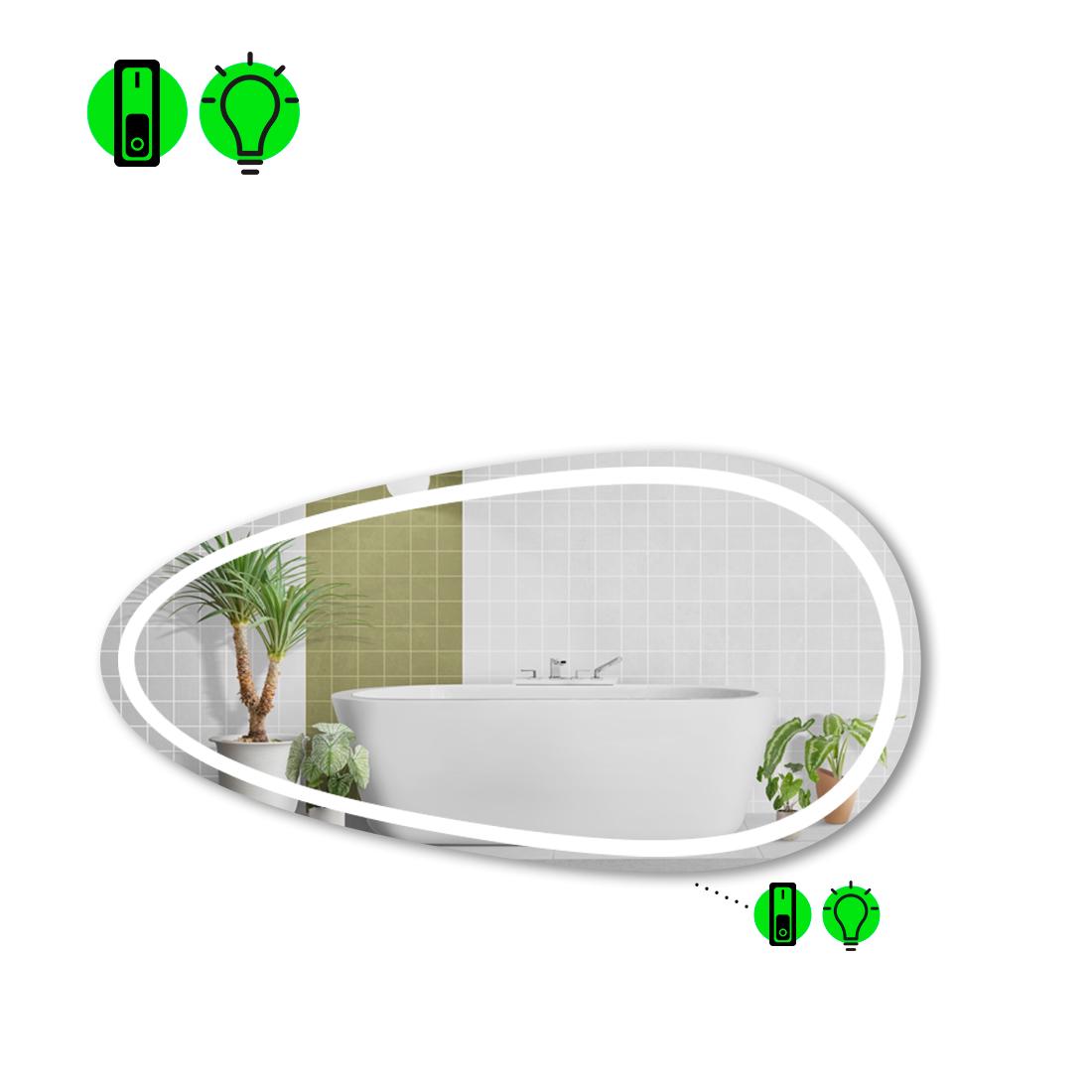 Дзеркало з LED підсвіткою Occhio 1 з механічним вмикачем 140x70 см