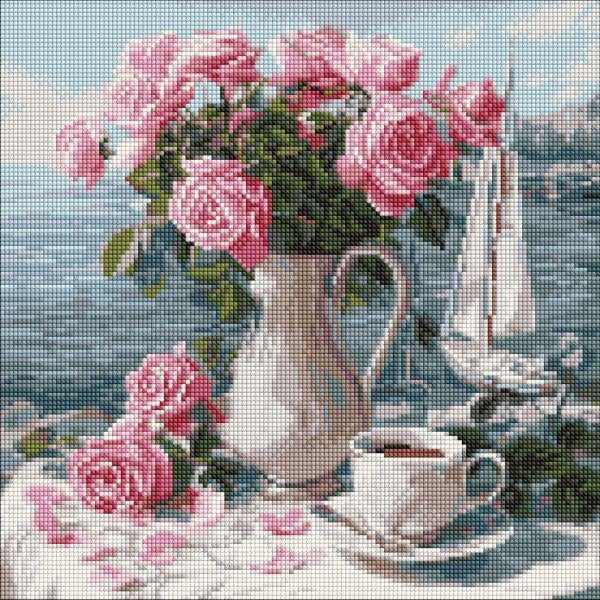 Алмазная мозаика Ideyka Утренняя роза 40x40 см (Id-AMO8341)