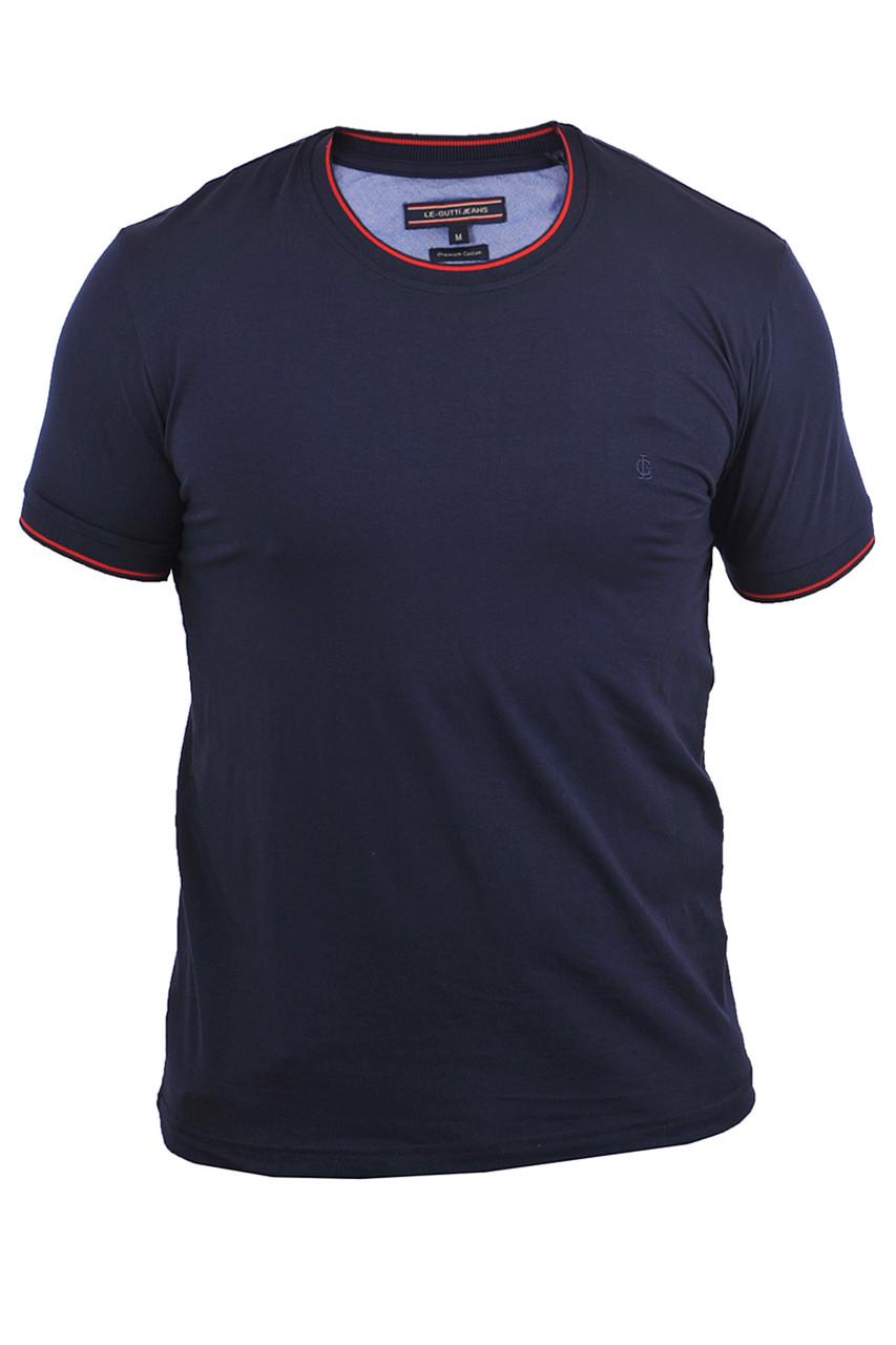 Футболка чоловіча Le Gutti 23-1734-02 L Темно-синій