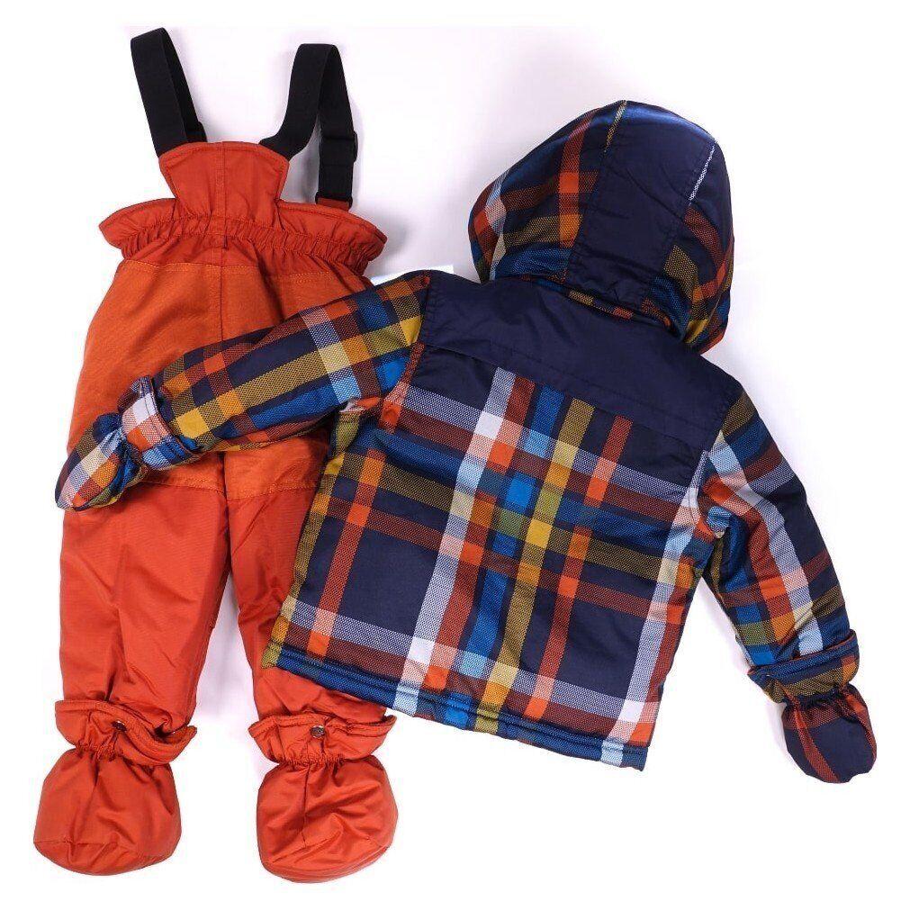 Детский зимний комплект для мальчика Peluche&Tartine F16M03BG 88-94 см Темно-синий/красный (F16M03BG-Burnorange-24m) - фото 2 Детский зимний комплект для мальчика Peluche&Tartine F16M03BG 88-94 см Темно-синий/красный (F16M03BG-Burnorange-24m) - фото 2