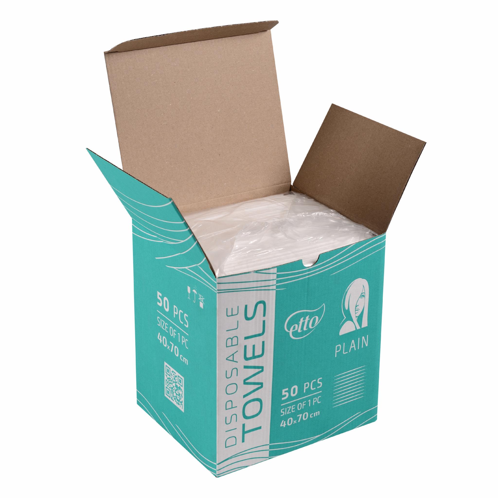 Полотенца одноразовые ETTO гладкие сложенные 40х70 см 50 шт. (010854) - фото 2 Полотенца одноразовые ETTO гладкие сложенные 40х70 см 50 шт. (010854) - фото 2