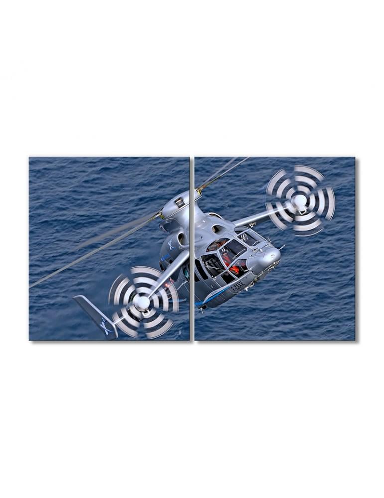 Картина модульная Самый быстрый вертолет в мире 2 модуля 30х45 см