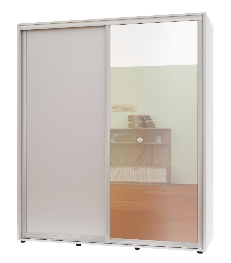 Шкаф-купе двухдверный Комфорт Мебель ДСП/зеркало макси 190x60x240 см Белый