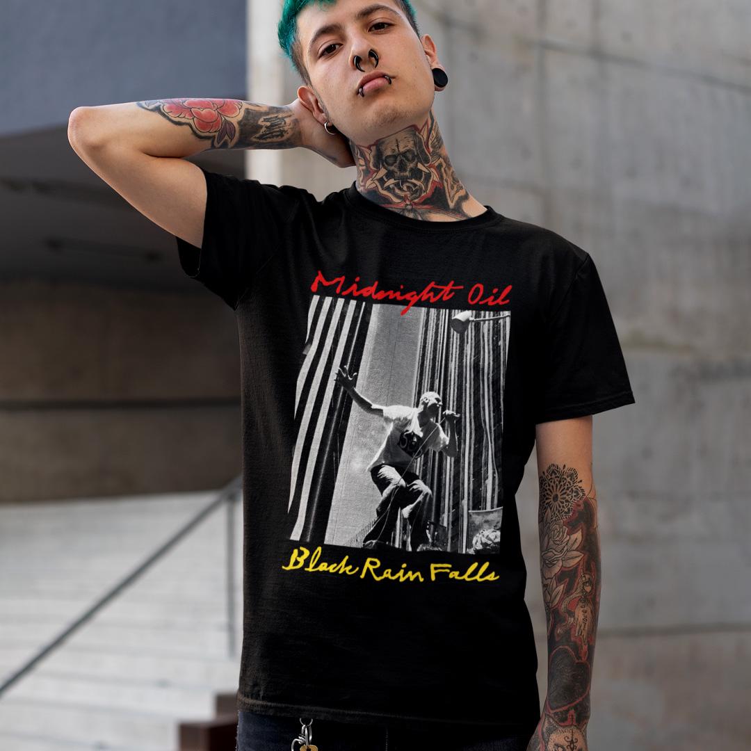 Футболка унисекс Midnight Oil Black Rain Falls 4XL Черный (0000014122)