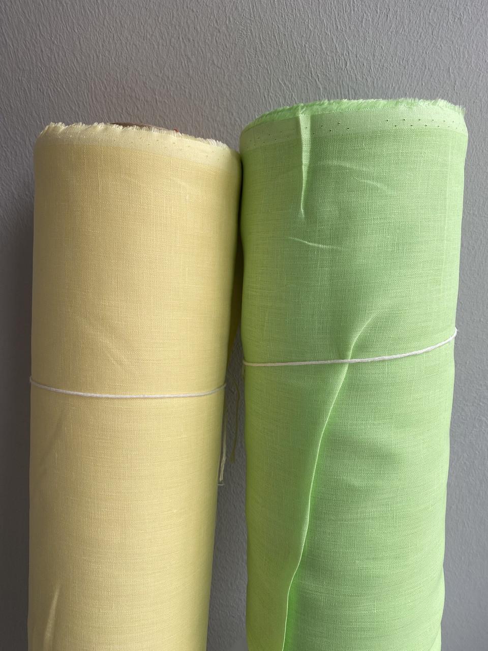 Тканина LINEN PLUS лляна 150 см 1366 Жовтий - фото 5