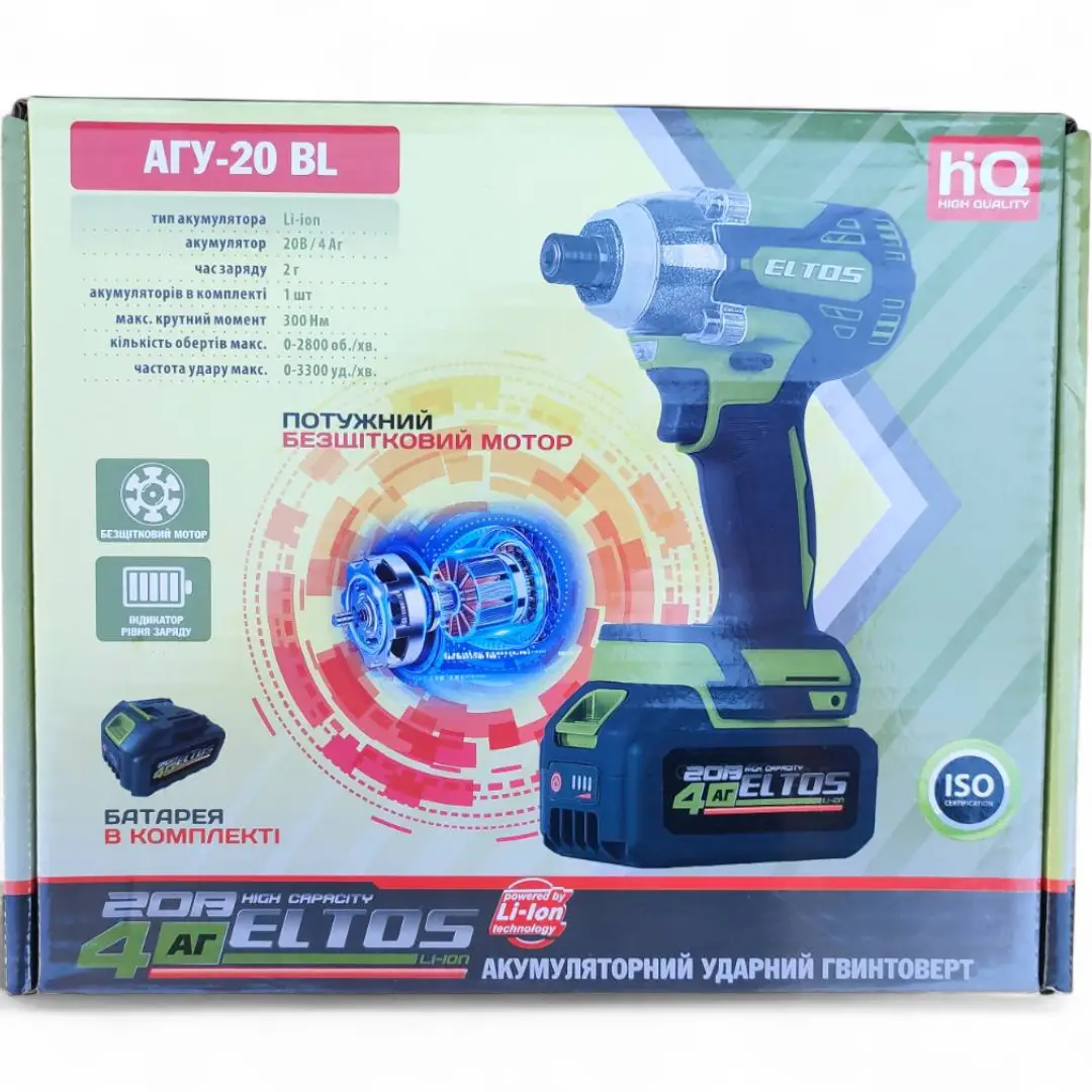 Гвинтоверт ударний ELTOS АГУ-20 BL акумуляторний (44417195) - фото 8
