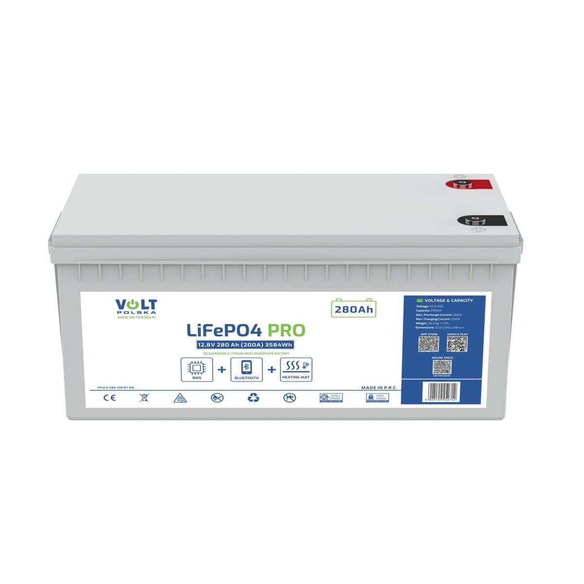 Акумулятор для ДБЖ/інвертора Volt Polska LiFePO4 Pro 12,8V 280Ah (6AKLI20M28)