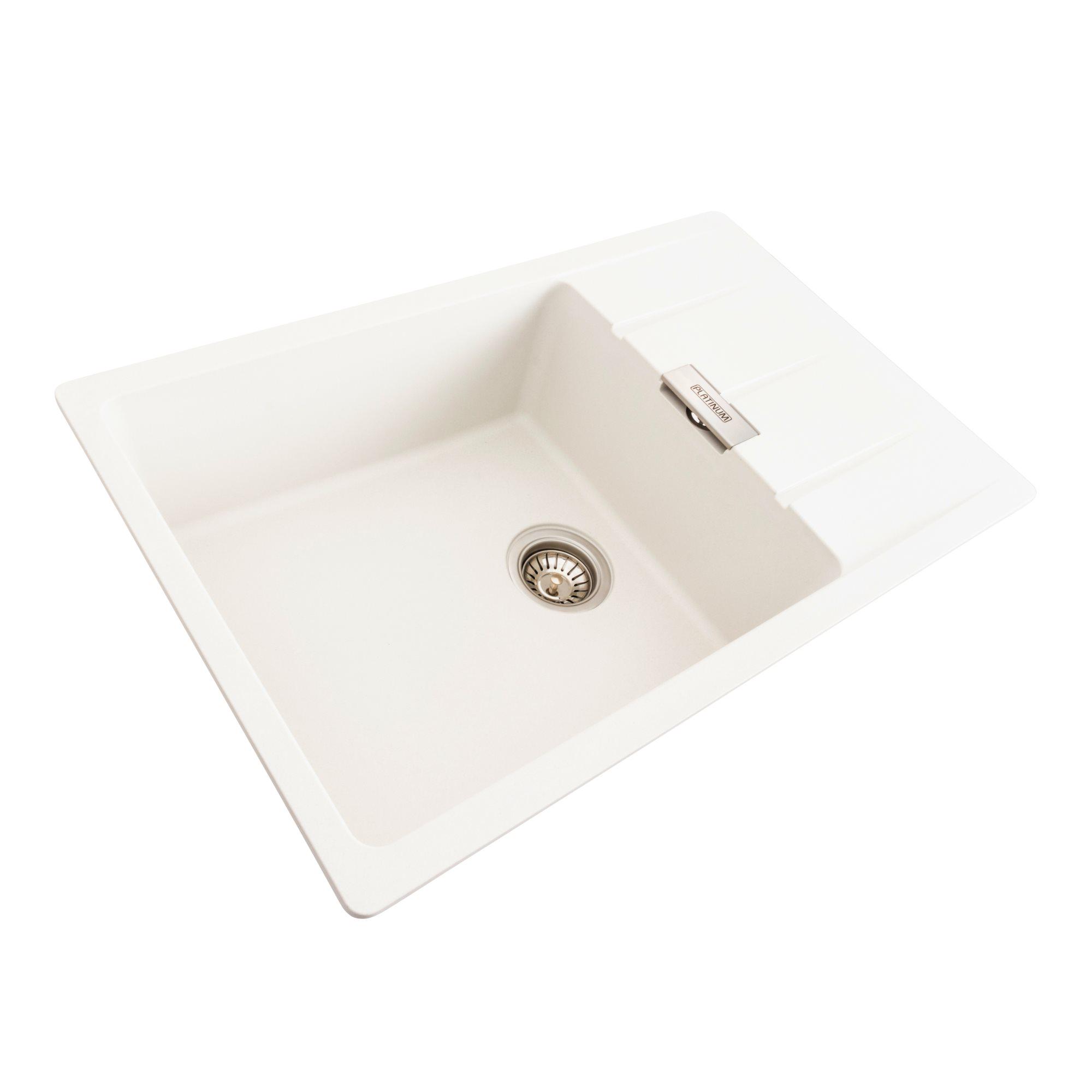 Мойка для кухни гранитная Platinum 7850 ROMA матовая Белоснежный - фото 2 Мойка для кухни гранитная Platinum 7850 ROMA матовая Белоснежный - фото 2