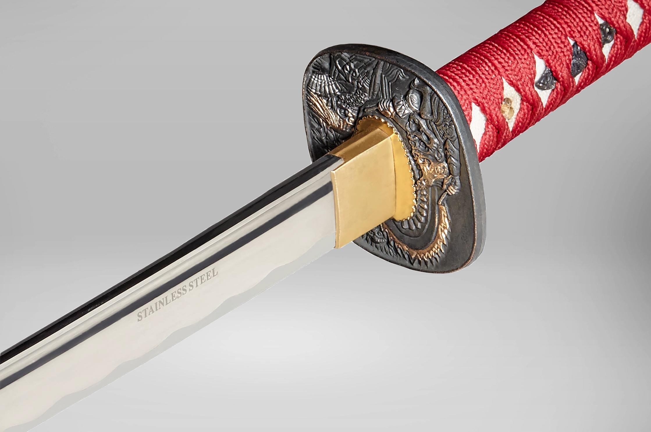 Сувенирный меч Samurai Katana на подставке в подарочном кейсе Red (13767910) - фото 3