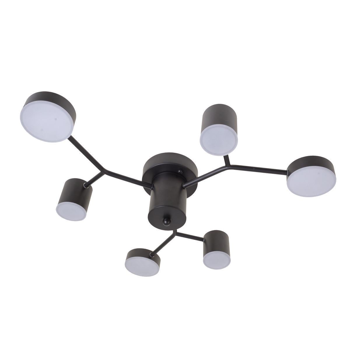 Люстра потолочная в спальню LED 42W WW+NW+CW BK (BR-01 634C/6)