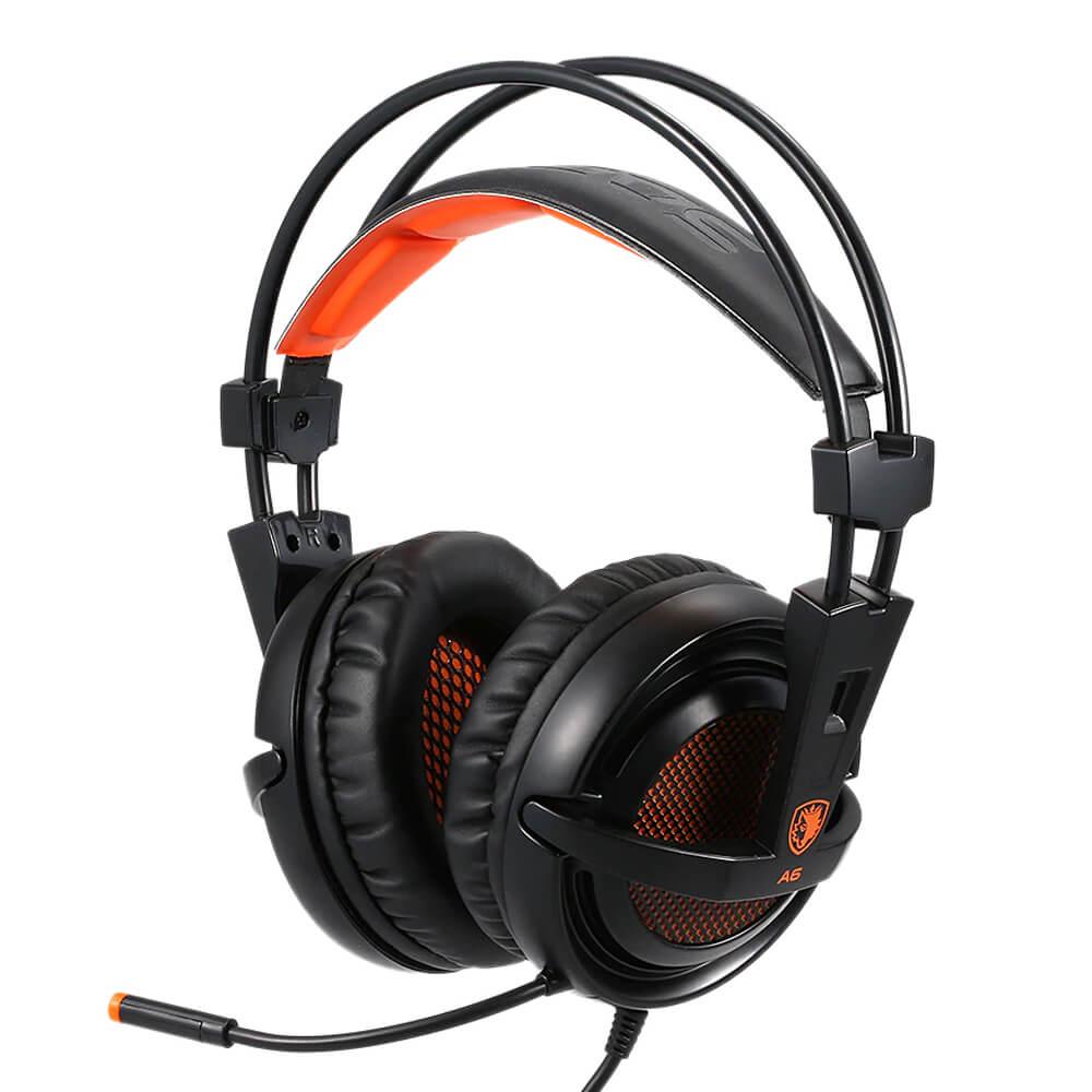 Навушники Sades A6 7.1 Surround Sound Black/Orange (SA6-BO) - фото 2