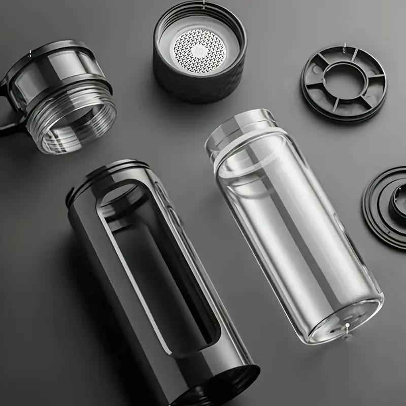 Колба-заварник для чая стеклянная с двойными стенками/ситечком и крышкой 600 мл (118991) - фото 2