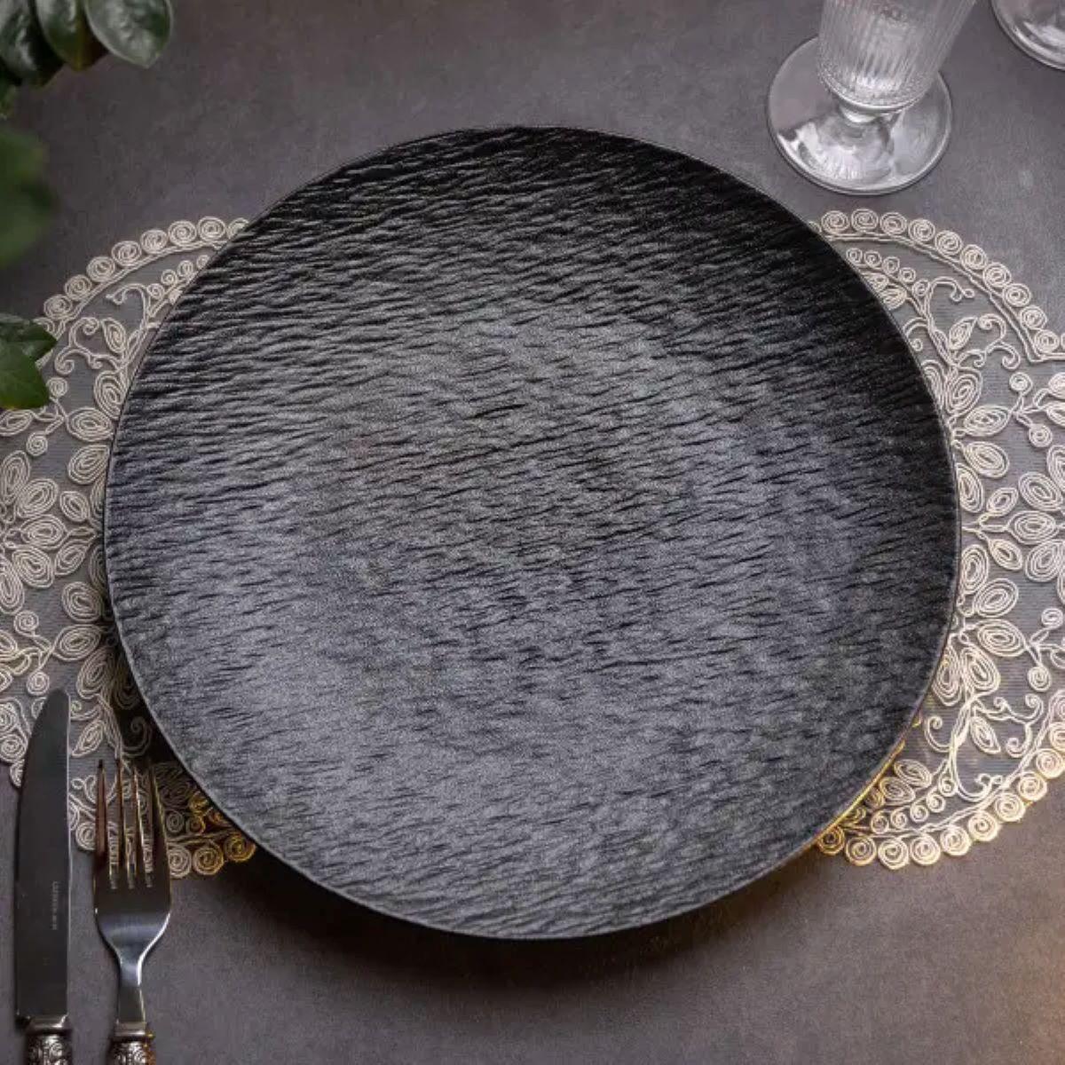 Тарелка сервировочная керамическая HP-7-726 30 см Черный (A-033211) - фото 4 Тарелка сервировочная керамическая HP-7-726 30 см Черный (A-033211) - фото 4