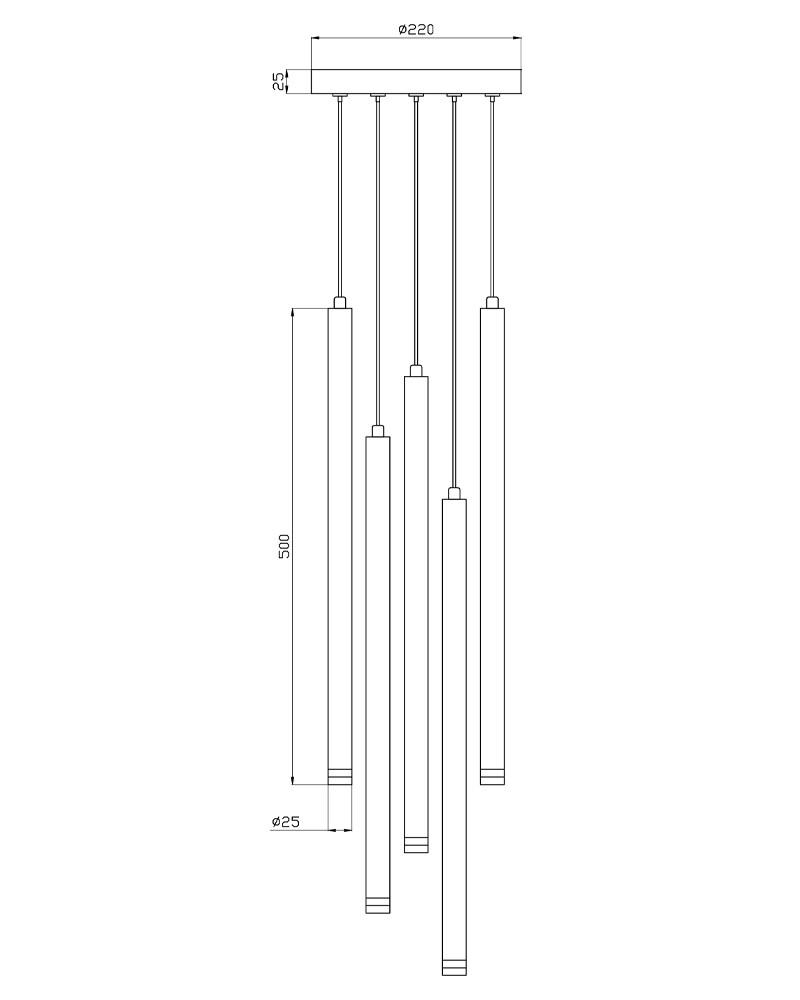 Підвісний світильник Edlin PLP2412-5B Locus G9 5x10W IP20 Чорний (32205337) - фото 3 Підвісний світильник Edlin PLP2412-5B Locus G9 5x10W IP20 Чорний (32205337) - фото 3