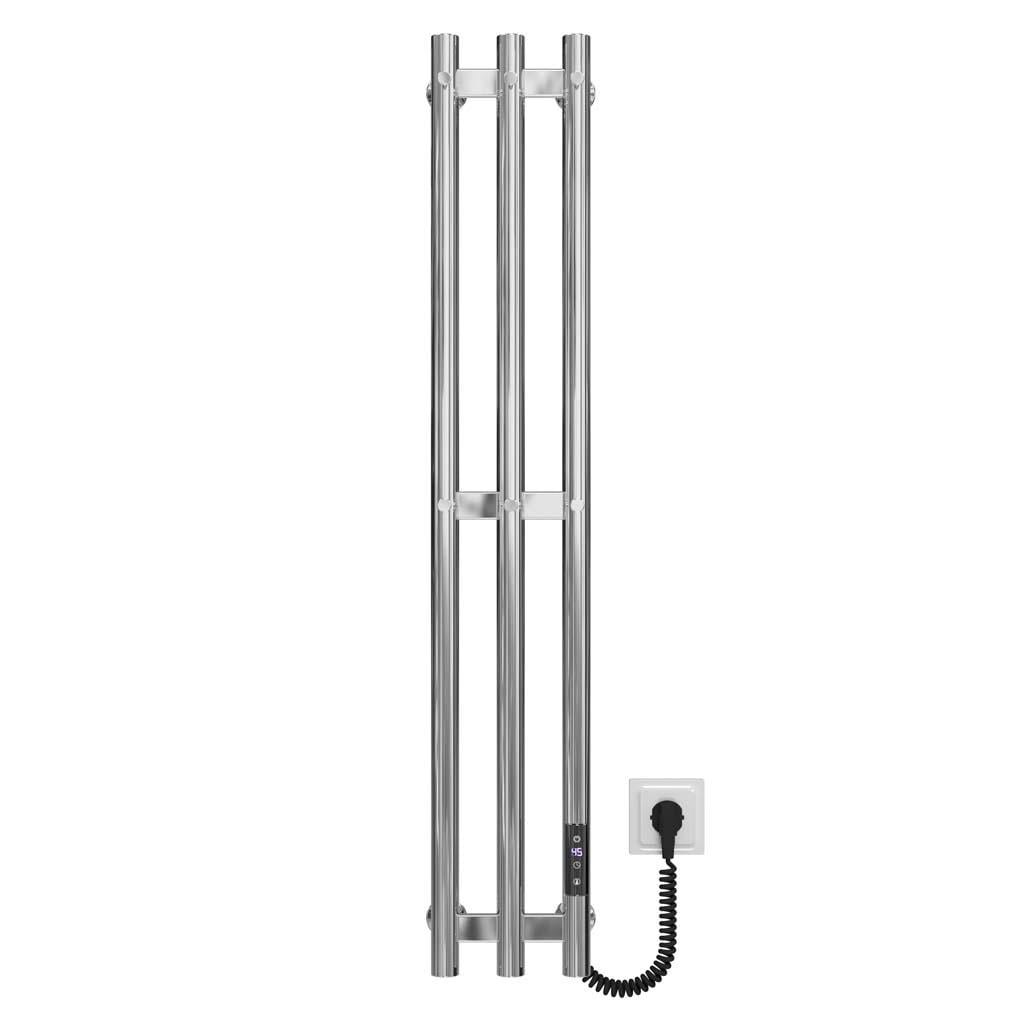 Полотенцесушитель электрический Deffi Zara П3 JD03 правое подключение нержавеющая сталь 140х1000 см Хром (A.CL.100.14.3.E.C.R.1)