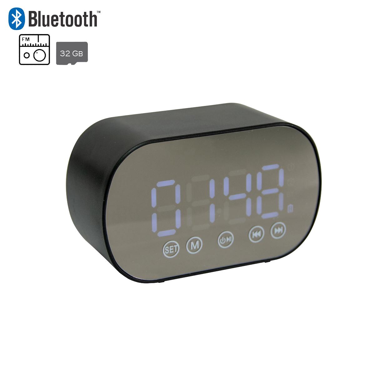 Годинник дзеркальний Clock Bluetooth Speaker з музичним будильником (1010529-Black) - фото 5