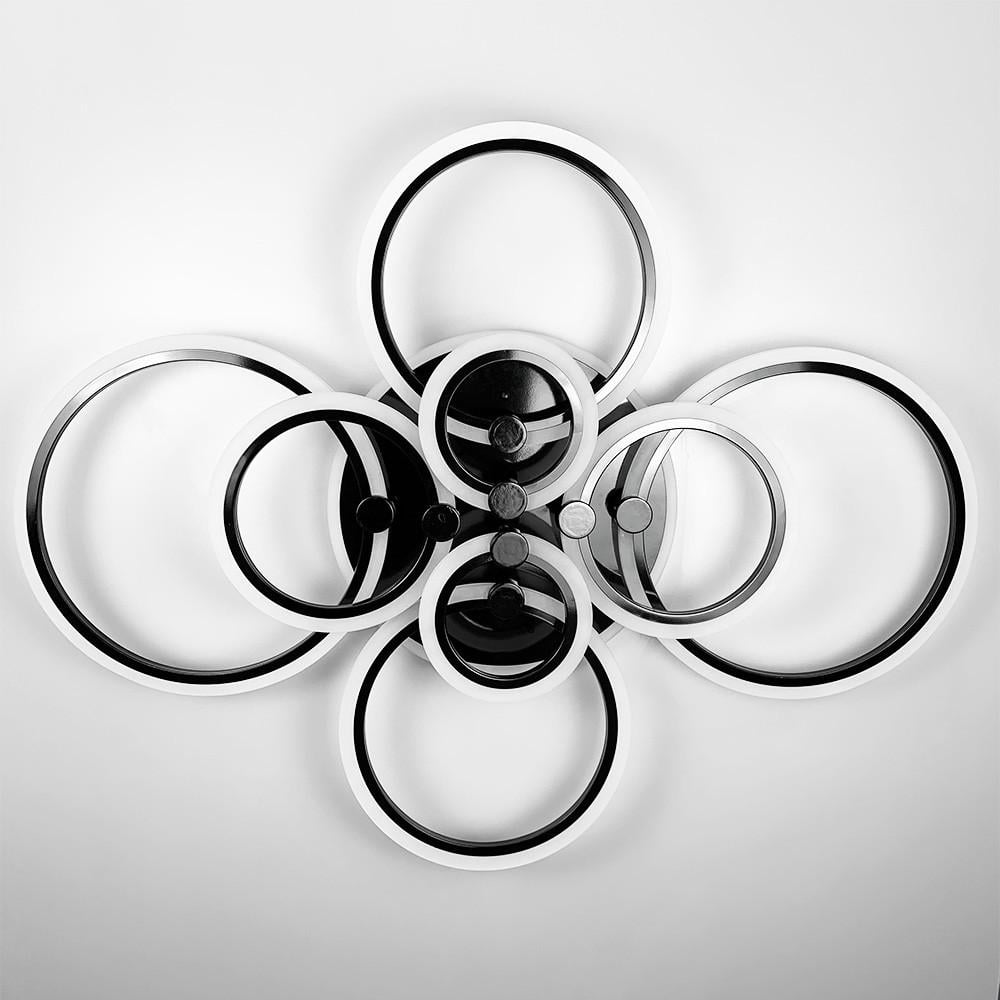 Люстра светодиодная Senta на 8 колец/RGB подсветка/пульт (A2374/8 RGB BK)