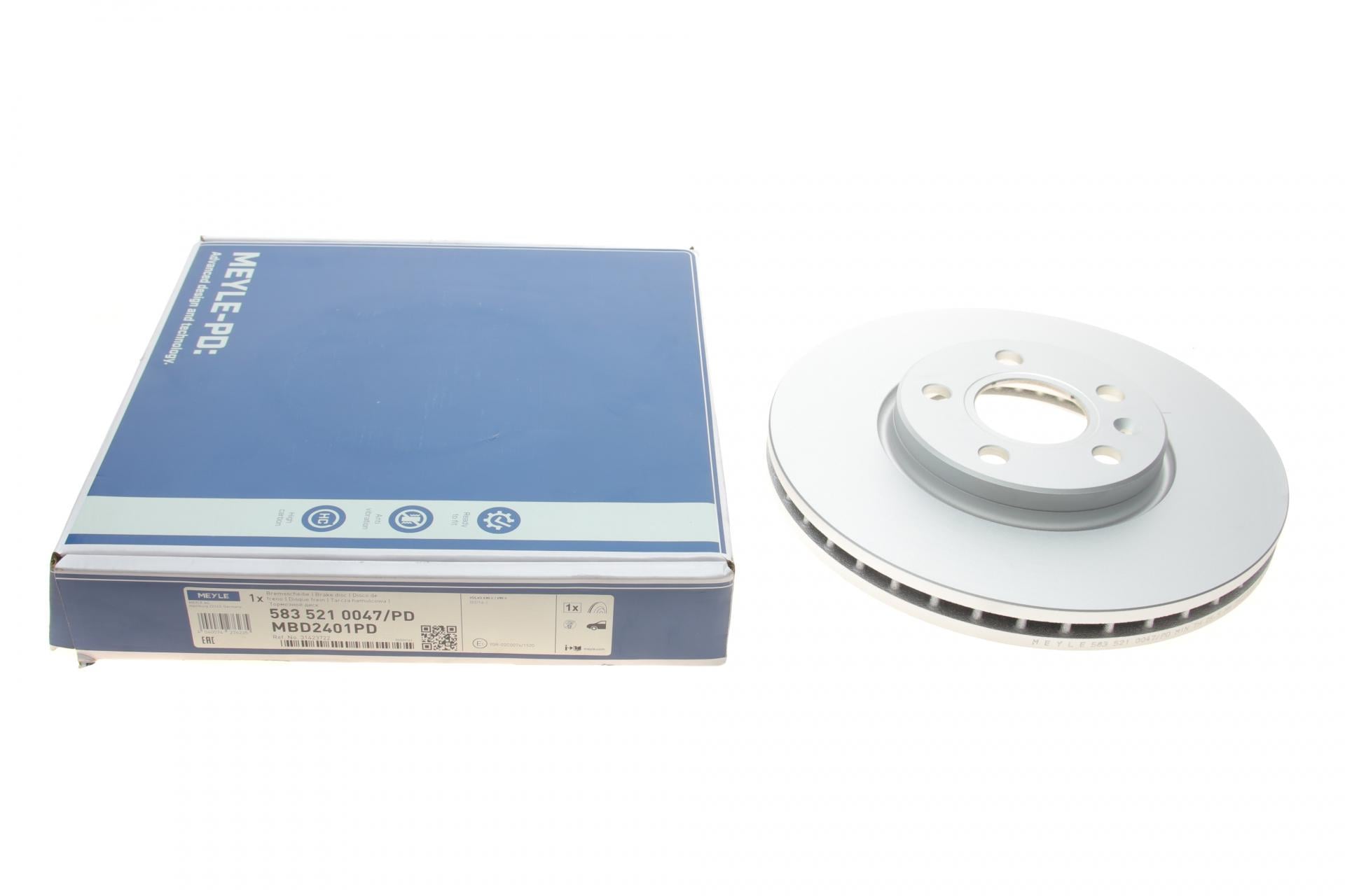 Диск тормозной передний Meyle для Volvo S60 III/S90 II/V60 II/V90 II-III 18-296x28 мм (583 521 0047/PD)