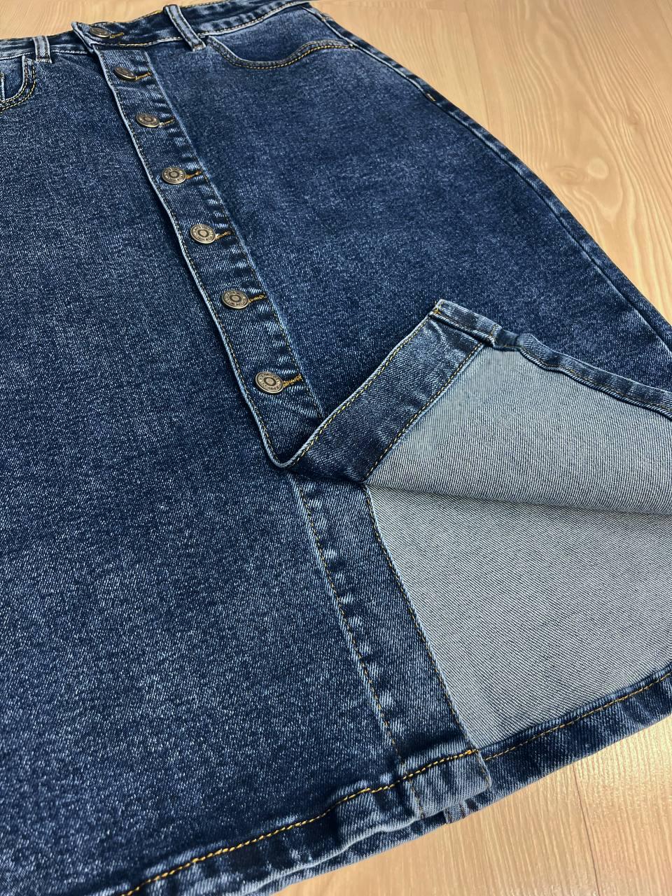 Спідниця жіноча джинсова Vanver 8238 на ґудзиках середньої довжини р. З8 104 см 125 см Синій - фото 3 Спідниця жіноча джинсова Vanver 8238 на ґудзиках середньої довжини р. З8 104 см 125 см Синій - фото 3