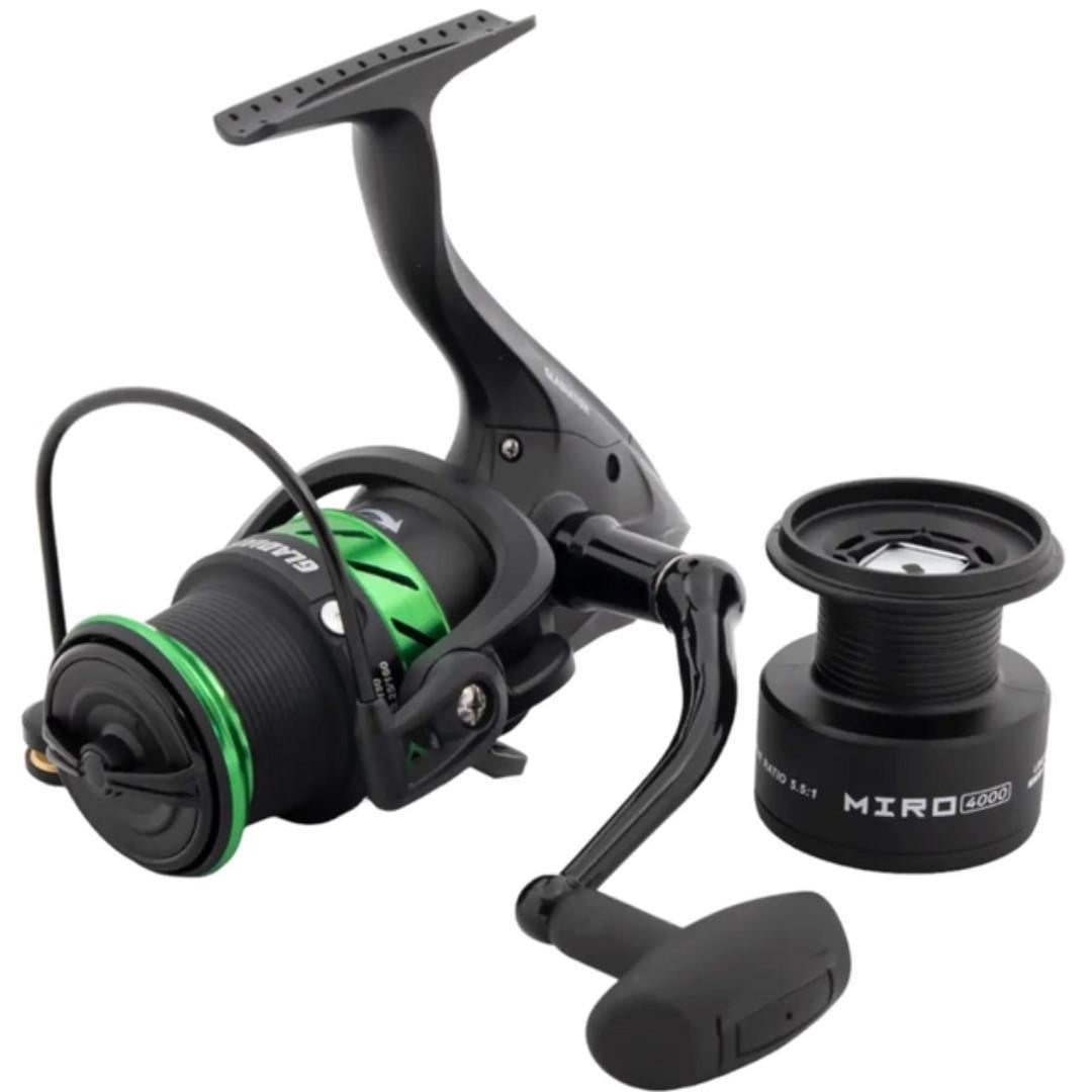 Риболовна котушка безінерційна фідерна Gladiator Miro Feeder 4000 8+1 Black/Green (GL6626)