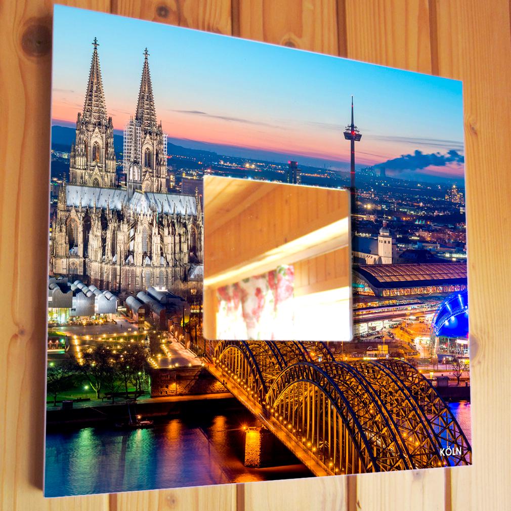 Дзеркало декоративне з фотодруком Кельн Німеччина 260х260 мм (M04066)