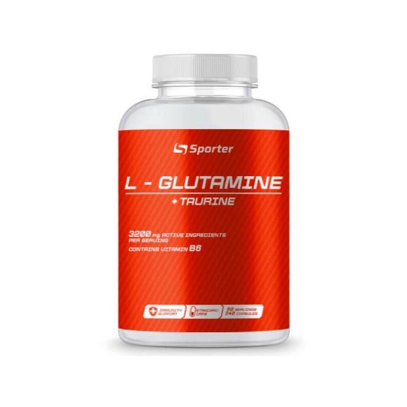 Аминокомплекс для спорта Sporter L-Glutamine + Taurine 240 Caps