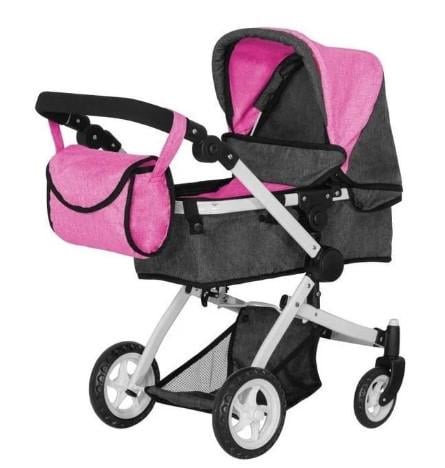 Коляска для ляльок Carrello Maestro 2в1 трансформер з перекидною ручкою Фуксія (13454985)