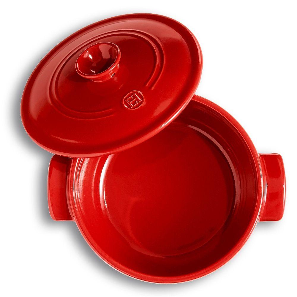 Кастрюля с крышкой керамическая Emile Henry Cookware 5,3 л Красный (344553) - фото 2