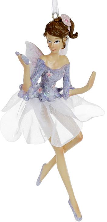 Декоративная подвесная фигурка Фея 5,5х4х15,5 см полистоун Лиловый (BD-707-155)