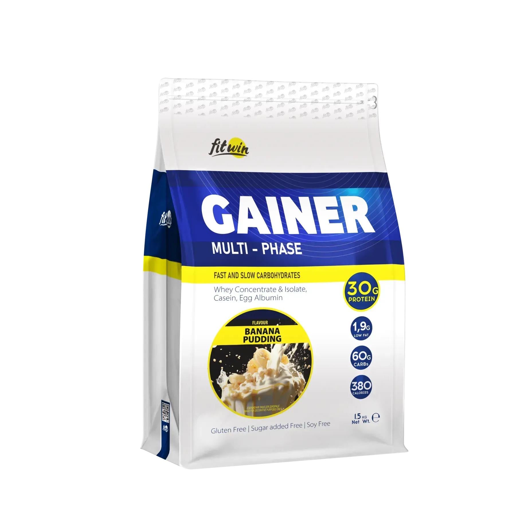 Гейнер FitWin GAINER 30% 1500 г Банановый пудинг (FIT-1122) Гейнер FitWin GAINER 30% 1500 г Банановый пудинг (FIT-1122)