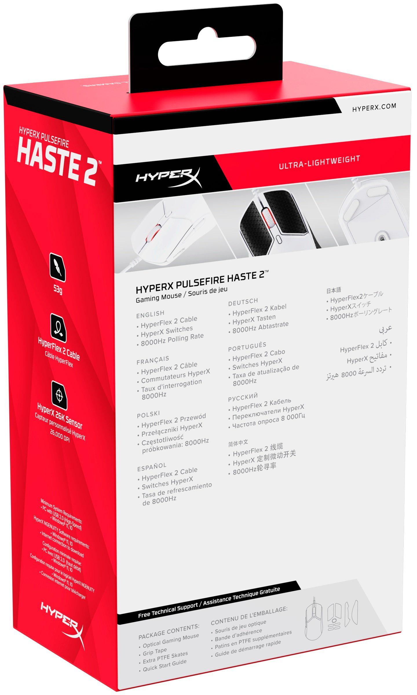 Мишка геймерська провідна HyperX Pulsefire Haste 2 RGB-підсвічування 26000 dpi кабель 1,8 м Білий (627020) - фото 9