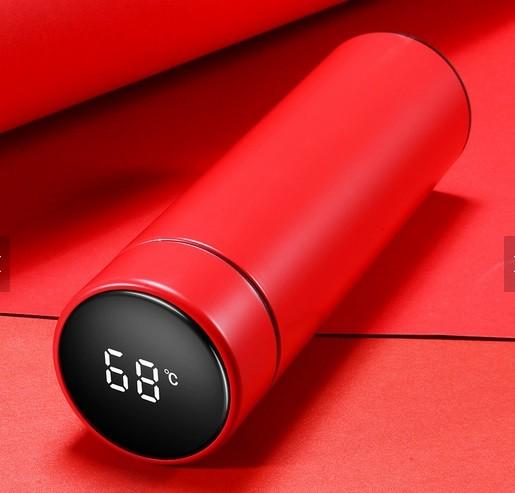 Термос с индикатором температуры на 500 мл Красный (ed907f72) - фото 1