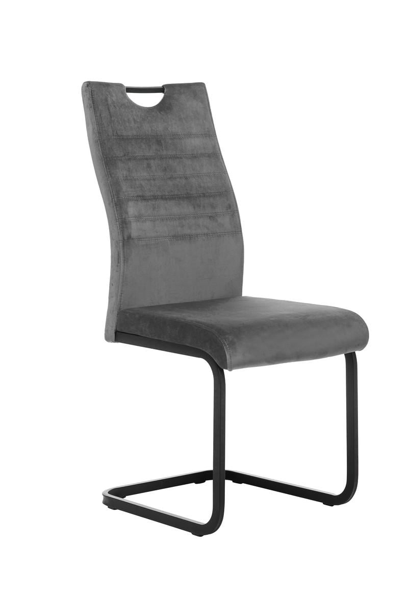 Стул для кухни Vetro Mebel S-121 металл/ткань велюр Черный/Серый (S-121-grey-velvet)