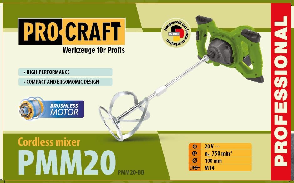 Міксер будівельний Procraft PMM20 акумуляторний без АКБ та ЗП (030255) - фото 2 Міксер будівельний Procraft PMM20 акумуляторний без АКБ та ЗП (030255) - фото 2