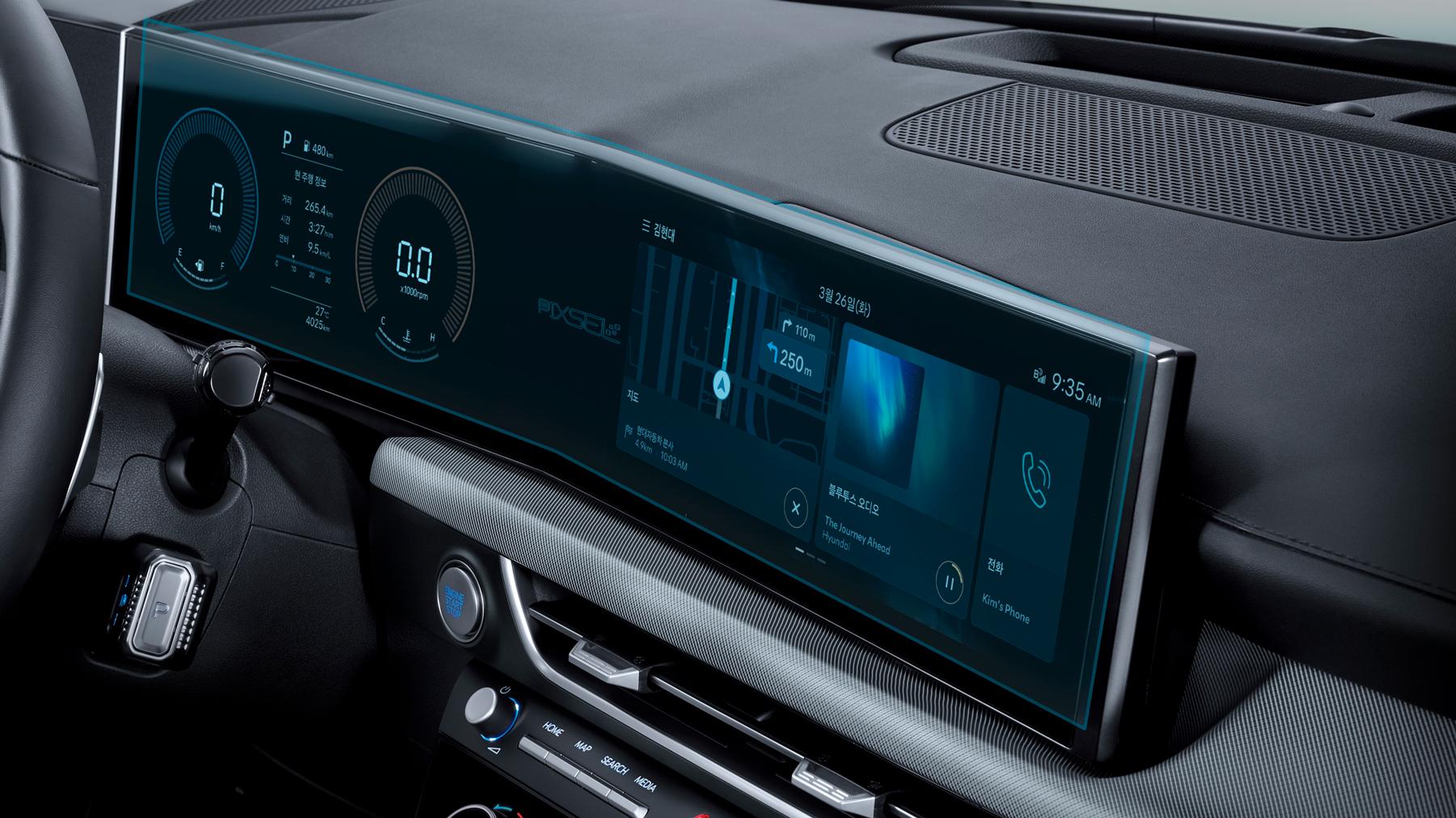 Скло захисне Pixsel гібридне глянець на приладову панель Hyundai Sonata 27,4“ 2023