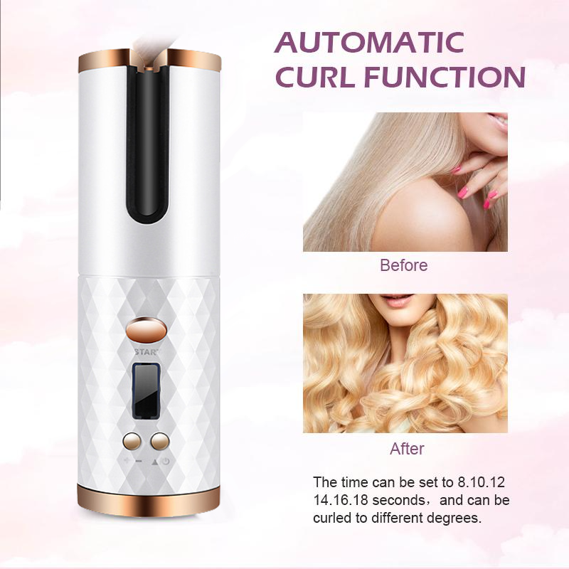 Плойка Hair Curler автоматическая с аккумулятором беспроводная Белый - фото 12