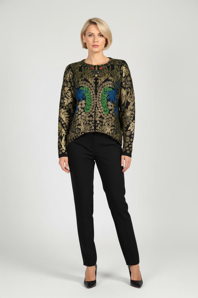 Свитер женский демисезонный Lowett LW-835306 р. 42 Черный (17852191) - фото 2 Свитер женский демисезонный Lowett LW-835306 р. 42 Черный (17852191) - фото 2