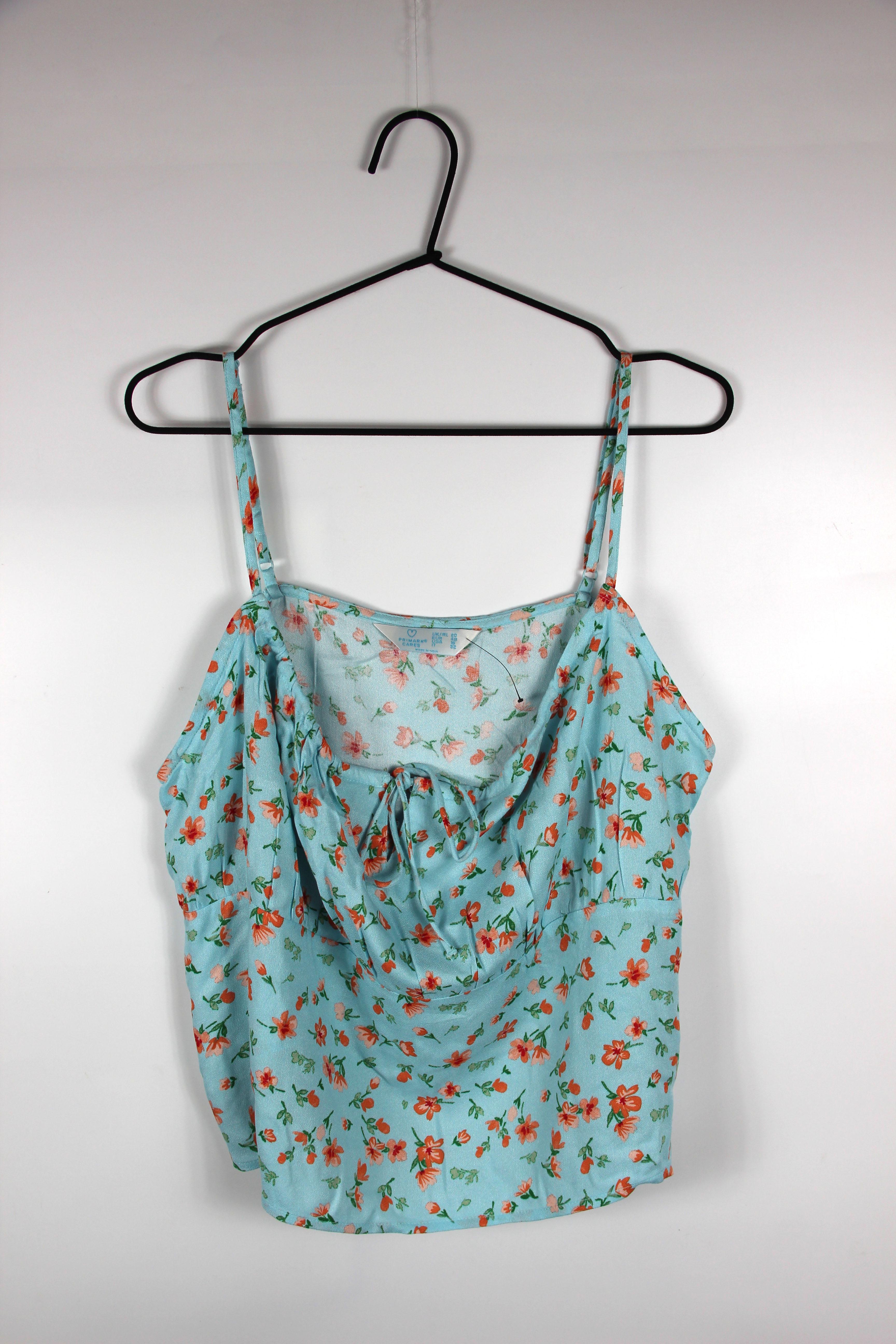 Топ PRIMARK 8806332 Цветы р. 48 Голубой